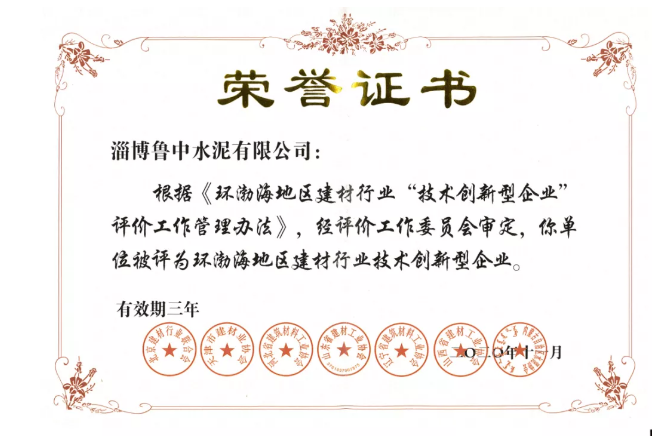 魯中水泥榮獲技術創(chuàng)新型企業(yè)榮譽稱號95