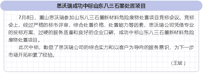 思沃瑞成功中標(biāo)山東八三石墨處置項目95